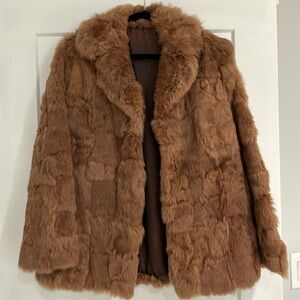 Gorgeous, brown rabbit lined fur coat